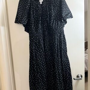 Ava & Viv Black Dress with White Hearts
